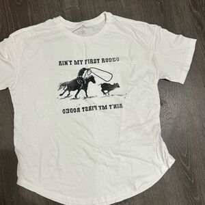 Aerie White Rodeo Graphic Tee